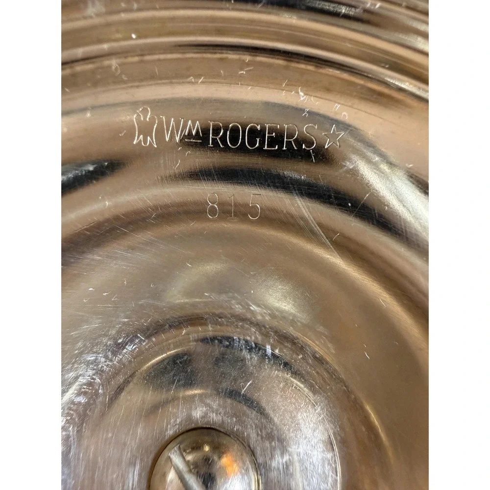 Vintage Wm Rogers Silverplate Candlestick Holders Pair • Victorian Rose Pattern